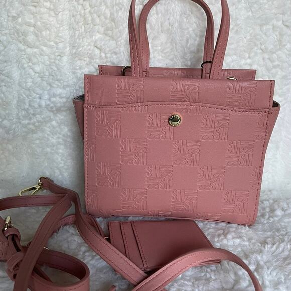 Brand New Classic STEVE MADDEN Pink BLUSH Dome Handbag Purse Satchel Vegan - Picture 8 of 9